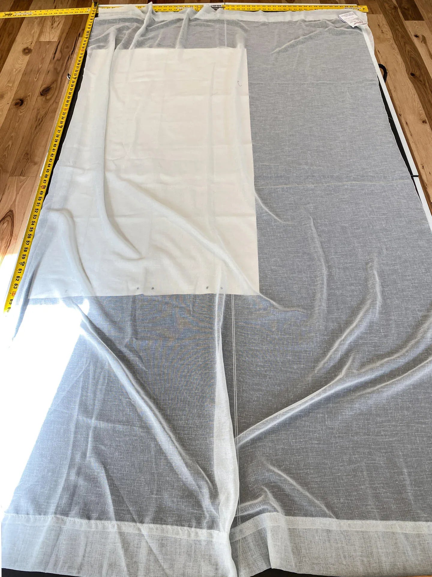 12 Berkbox64 Finished Drapery 2.5yard Scalamandre ATENA Aqua Sheer Polyester White