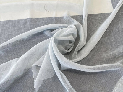 12 Berkbox64 Finished Drapery 2.5yard Scalamandre ATENA Aqua Sheer Polyester White