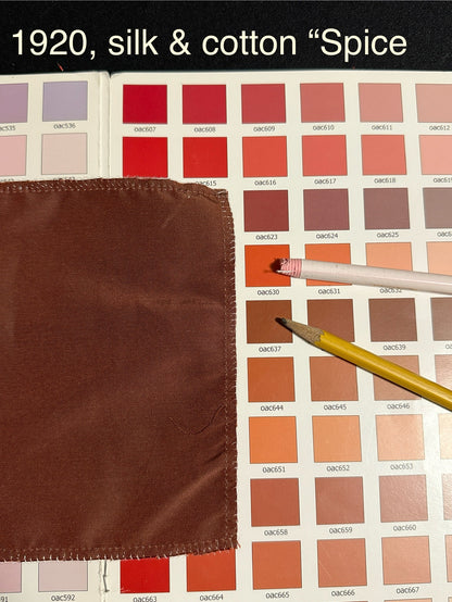 Iridescence Spice Solid Silk and Cotton Texture Fabric - Reddish Brown- Special Order