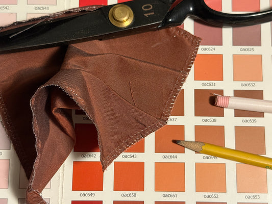 Iridescence Spice Solid Silk and Cotton Texture Fabric - Reddish Brown- Special Order