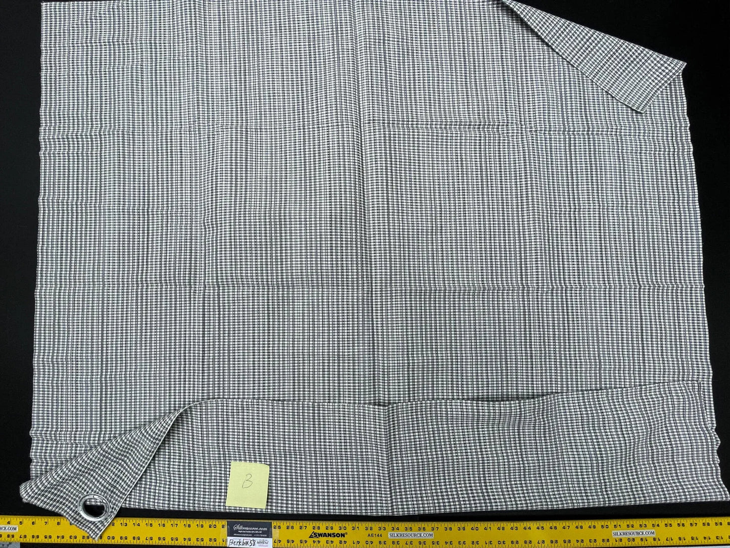 11 Berkbox58 1.2yard Scalamandre MAGPIE Graphite Jacquard Black Plaid Check MSRP USD214/y