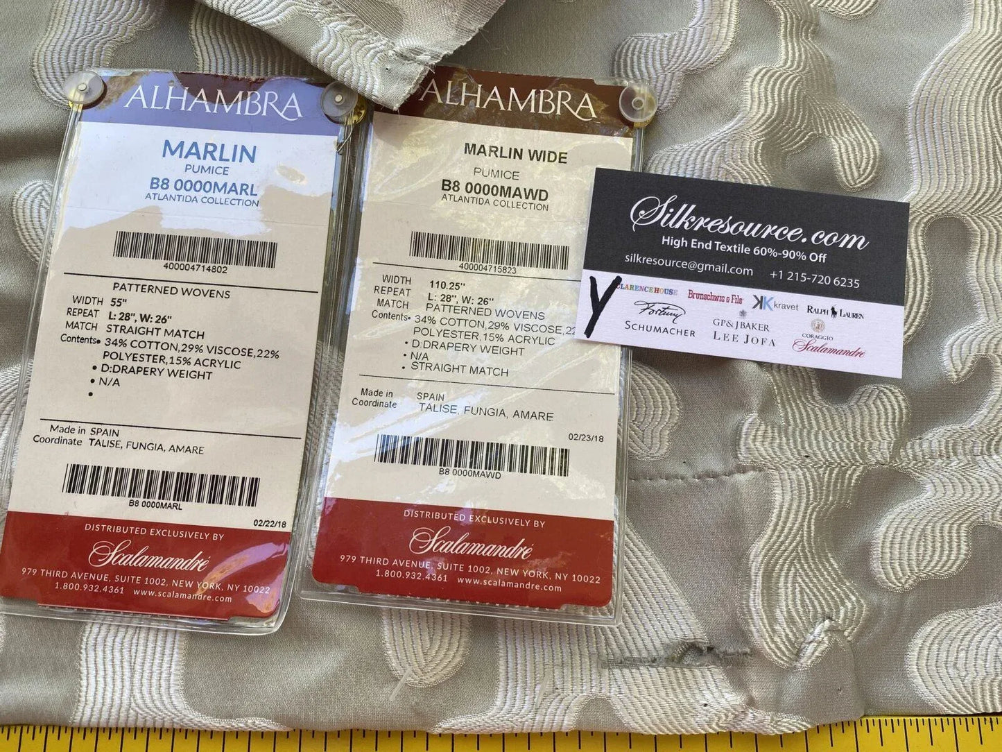 1 Boxy 29" x 55" Scalamandre Marline Pumice Gray