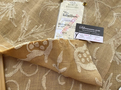 2 Boxy Scalamandre 1.3 Yards Balik Crewel Natural