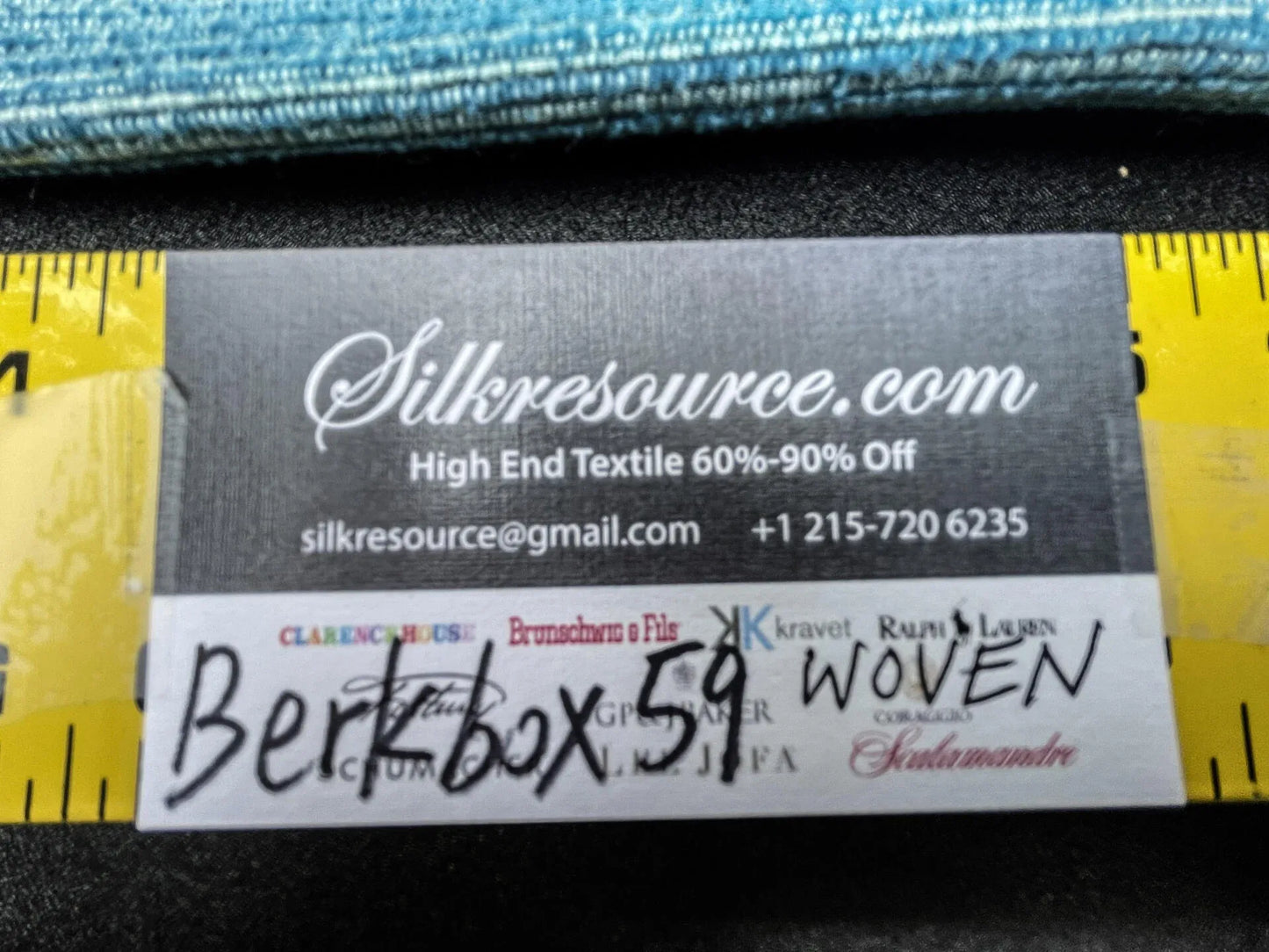 1 Berkbox59 1.9yard Scalamandre THOMPSON CHENILLE Peacock Blue Plains Texture MSRP USD222/y