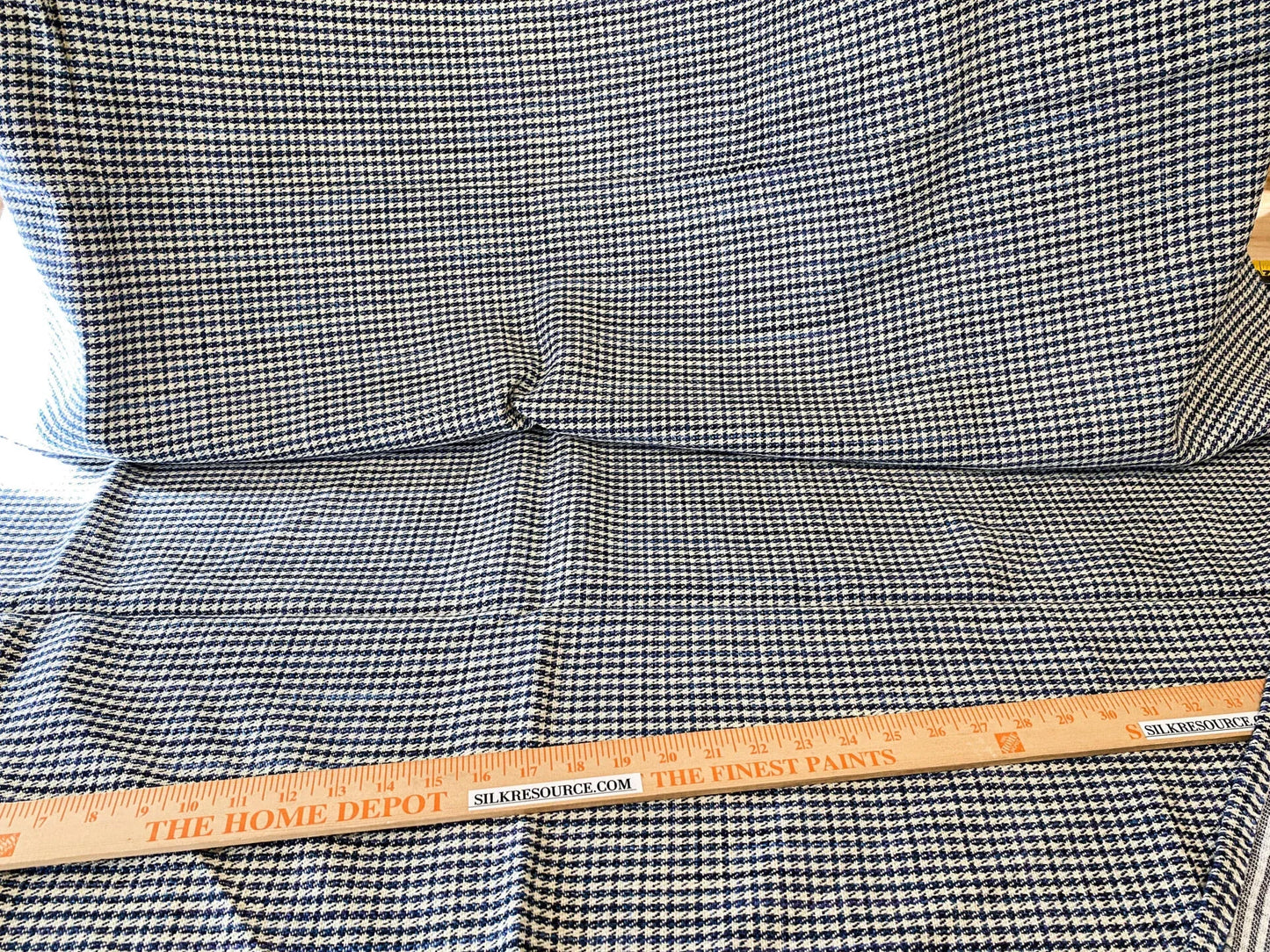 14 Berkbox64 Finished Drapery 2.4yard Scalamandre BANBURY STRIE CHECK Indigo MSRP USD264/y