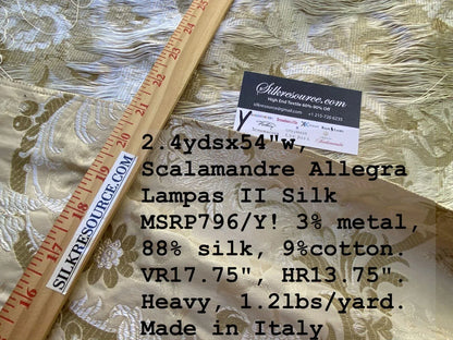 4 Boxy Scalamandre 2.4 Yards Allegra Lampas Ii Cream White Lampas Silk MSRP USD 796/Y