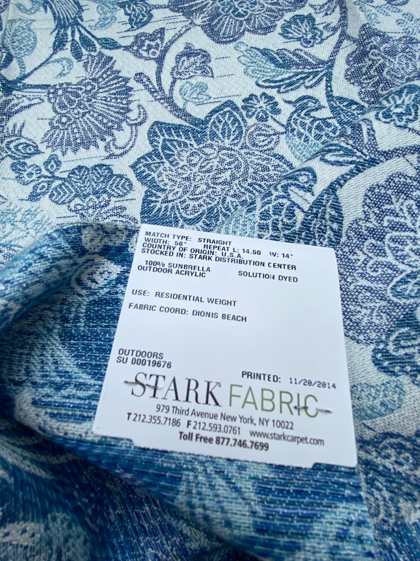 6 Berkbox90 Square Jacquard by Old World Weavers Sankaty Indigo Ocean Blue White Bird Flower Chinoiserie Folklore MSRP USD183/y