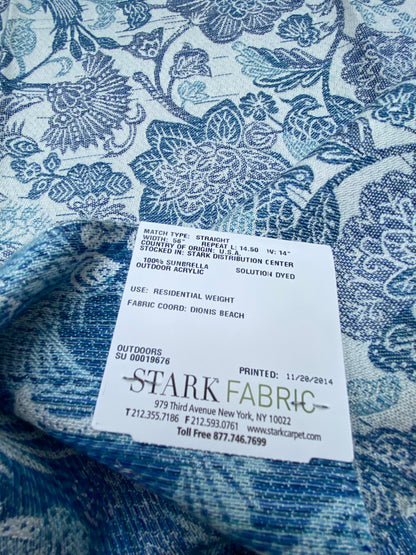 6 Berkbox90 Square Jacquard by Old World Weavers Sankaty Indigo Ocean Blue White Bird Flower Chinoiserie Folklore MSRP USD183/y