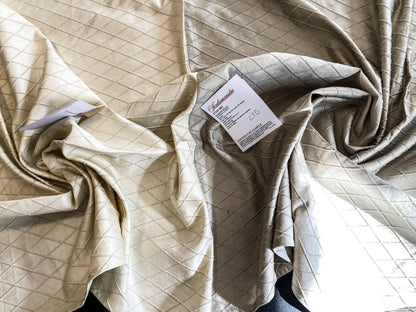 15 Berkbox64 Finished Drapery 2.4yard "2 Pieces &amp; 2 Colorways" Scalamandre DIAMOND WEAVE Putty and Ivory Jacquard MSRP USD316/y