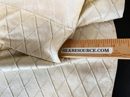 15 Berkbox64 Finished Drapery 2.4yard "2 Pieces &amp; 2 Colorways" Scalamandre DIAMOND WEAVE Putty and Ivory Jacquard MSRP USD316/y