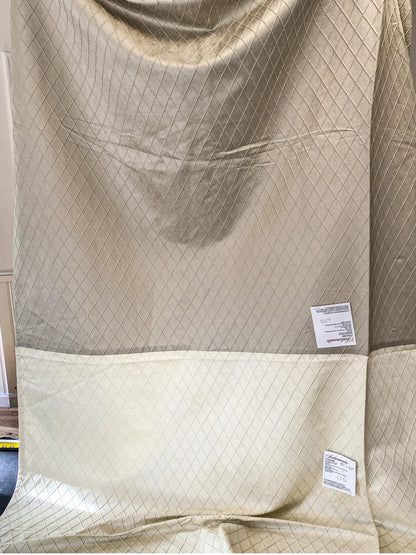 15 Berkbox64 Finished Drapery 2.4yard "2 Pieces &amp; 2 Colorways" Scalamandre DIAMOND WEAVE Putty and Ivory Jacquard MSRP USD316/y