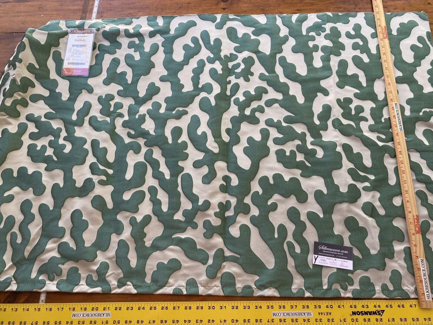 8 Boxy Scalamandre 32 Inches Marlin Wide Verdigris  Blue Sea Coral