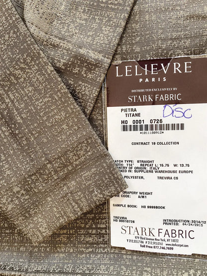 16 Berkbox64 Finished Drapery 2.4yard Scalamandre PIETRA TITANE Sheer Trevira CS MSRP USD656/y