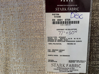 16 Berkbox64 Finished Drapery 2.4yard Scalamandre PIETRA TITANE Sheer Trevira CS MSRP USD656/y
