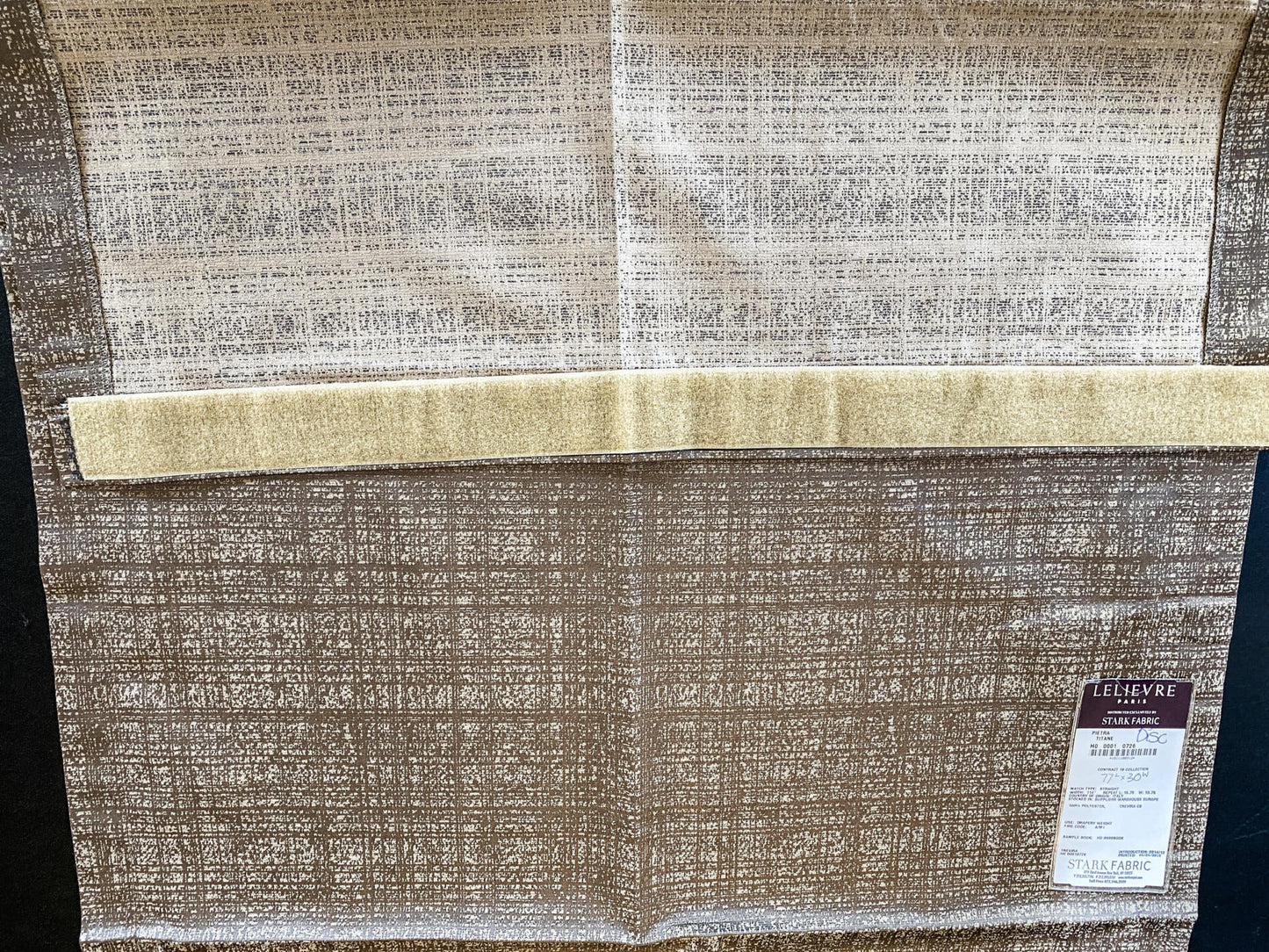 16 Berkbox64 Finished Drapery 2.4yard Scalamandre PIETRA TITANE Sheer Trevira CS MSRP USD656/y