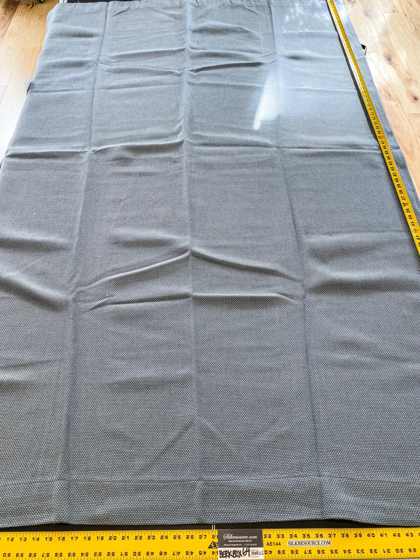 17 Berkbox64 Finished Drapery 2.4yard Scalamandre PRATO WEAVE SKY Blue Plains Texture MSRP USD206/y