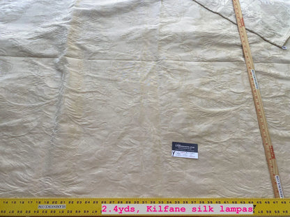 12 Boxy 2.4 Yards Scalamandre  Kilfane Beige Silk Damask