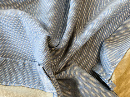 17 Berkbox64 Finished Drapery 2.4yard Scalamandre PRATO WEAVE SKY Blue Plains Texture MSRP USD206/y