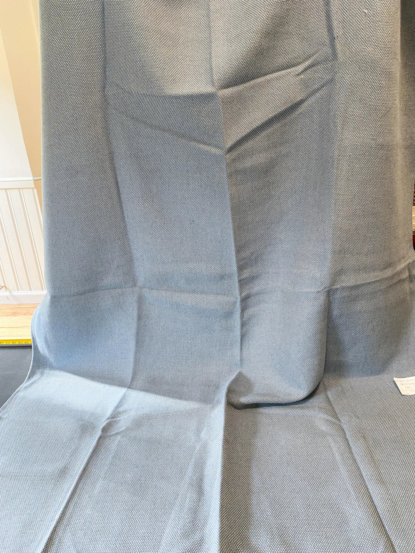 17 Berkbox64 Finished Drapery 2.4yard Scalamandre PRATO WEAVE SKY Blue Plains Texture MSRP USD206/y