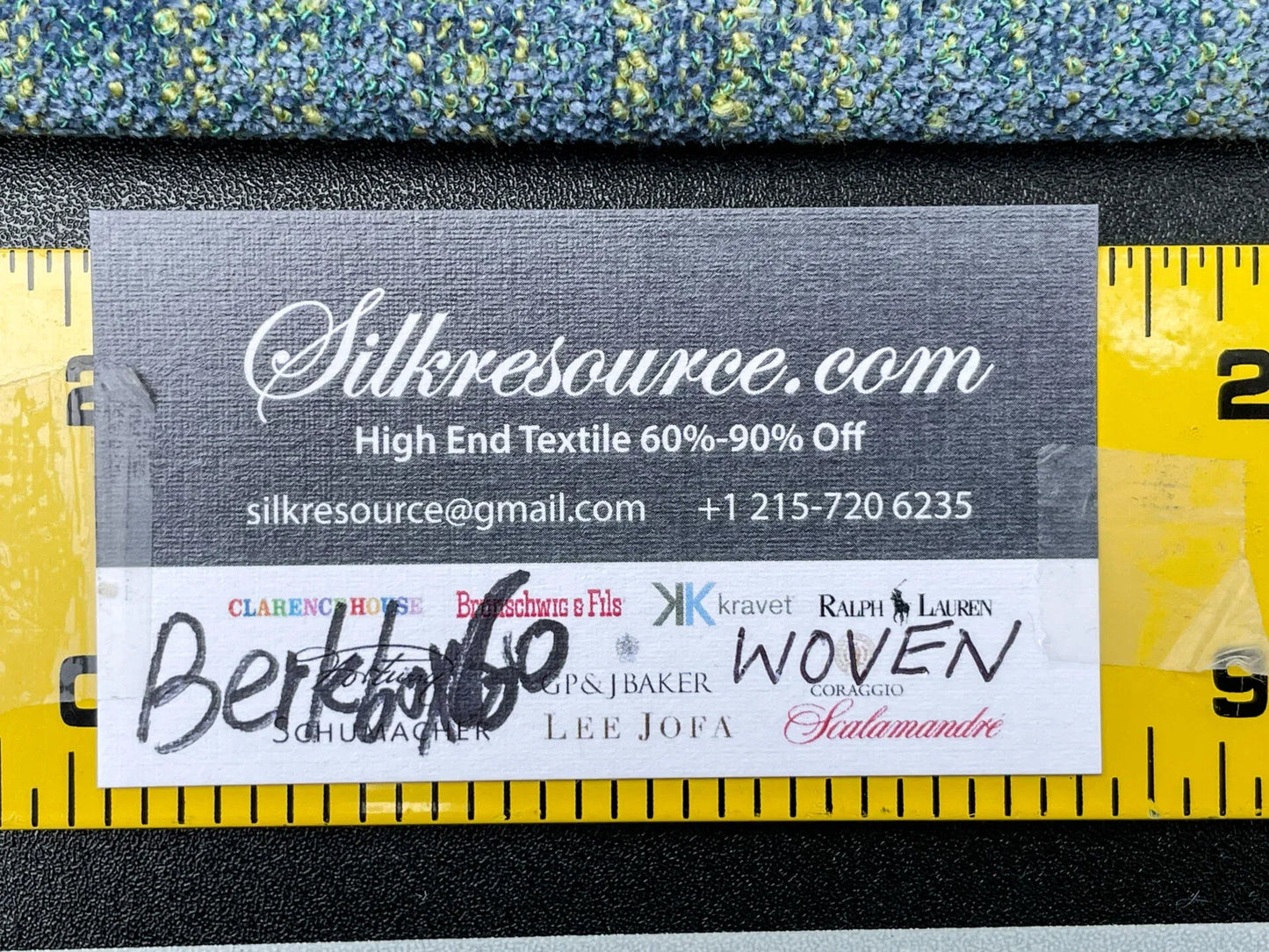 1 Berkbox60 2.4 yard Scalamandre TAMIL Ocean Strie Texture Green Blue  MSRP USD208/y