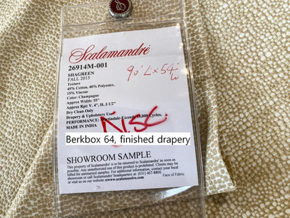 18 Berkbox64 Finished Drapery 2.5yard Scalamandre SHAGREEN Champagne Beige Animal Skin Small Scale MSRP USD250/y
