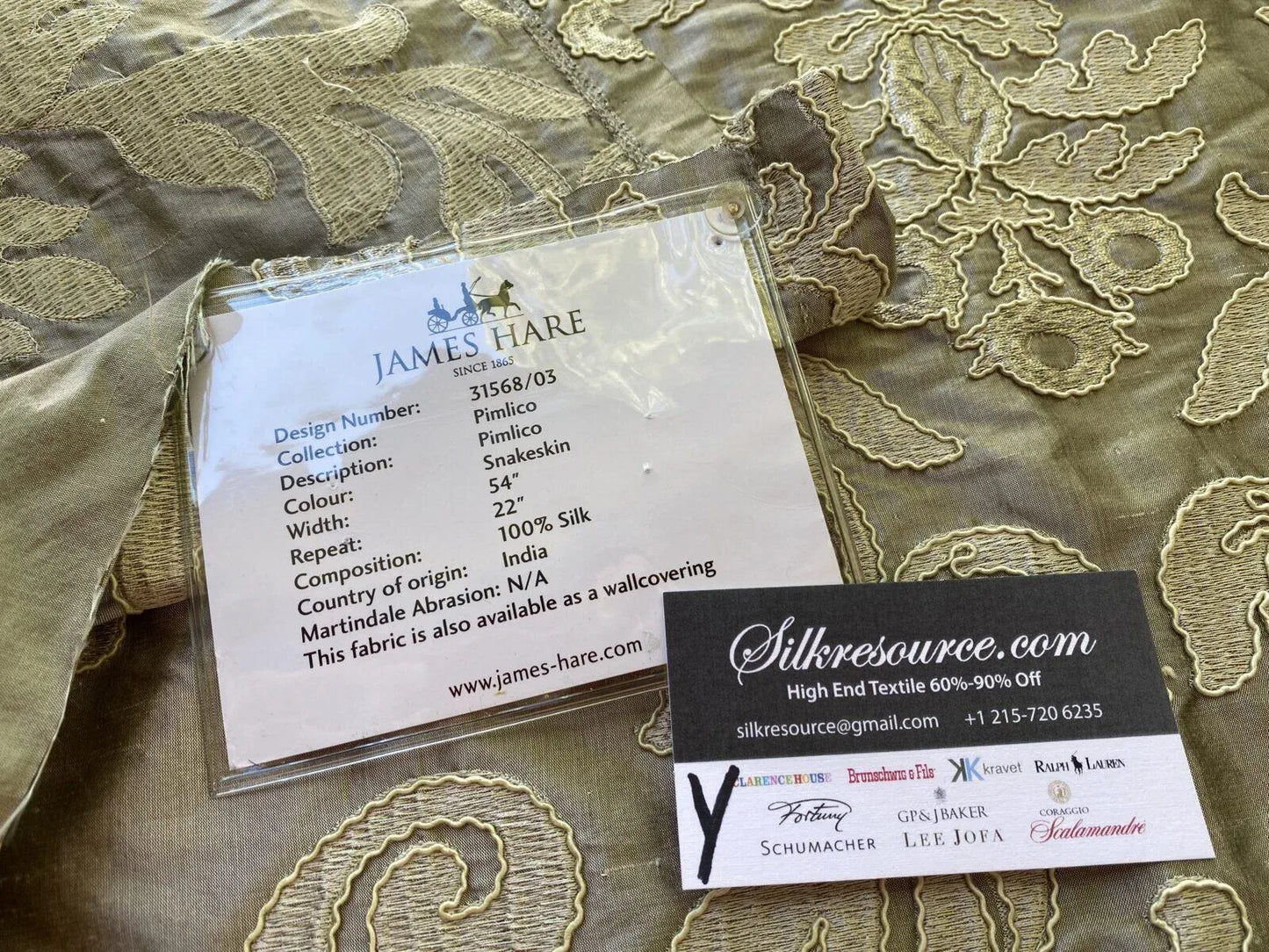 17 Boxy 32" x 54" wide Scalamandre James Hare Pimlico Snakeskin Gray Silk Embroidery