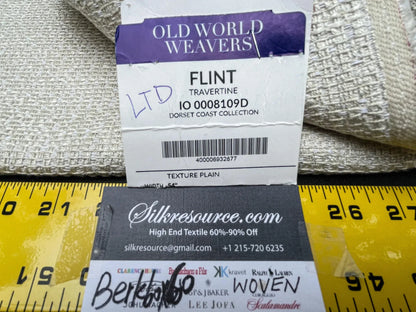 3 Berkbox60 2yard Scalamandre FLINT Travertine Beige Plains/Textures MSRP USD190/y