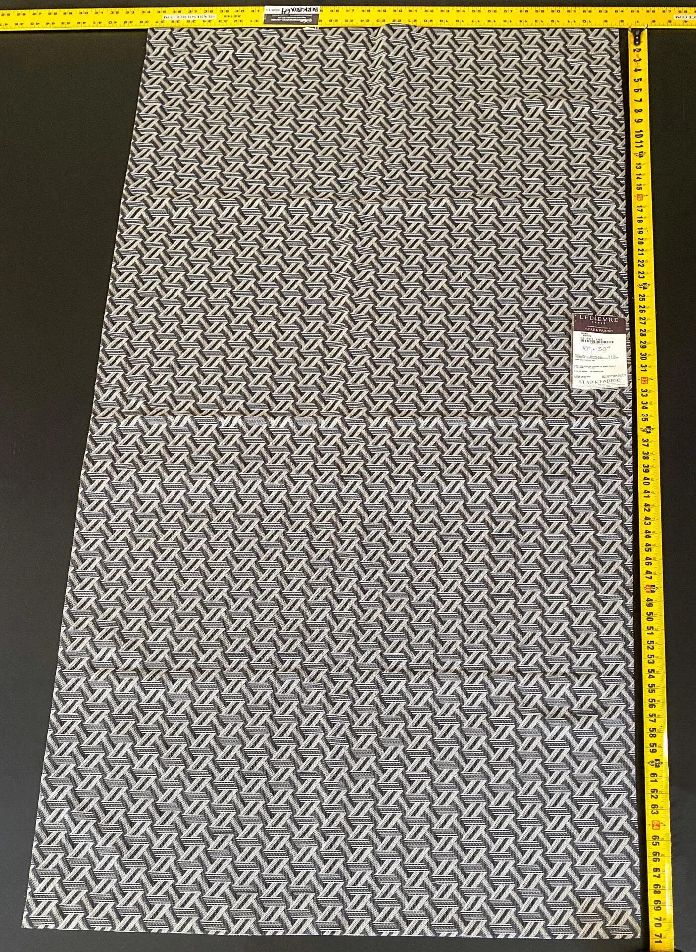 19 Berkbox64 Finished Drapery 29"x1.9yard Scalamandre TRIBU POIVRE Black White Geometric  MSRP USD576/y