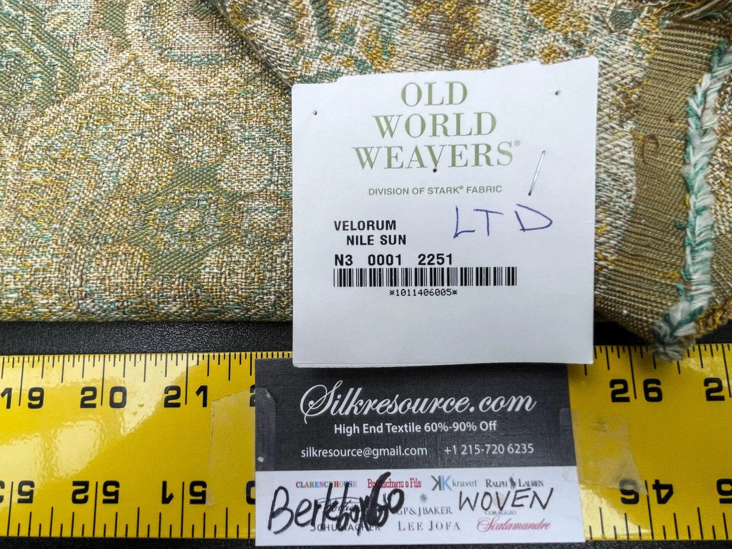 4 Berkbox60 1.5 yard Scalamandre VELORUM Nile Sun Abstract Medallion Paisley MSRP USD236/y