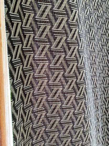 19 Berkbox64 Finished Drapery 29"x1.9yard Scalamandre TRIBU POIVRE Black White Geometric  MSRP USD576/y