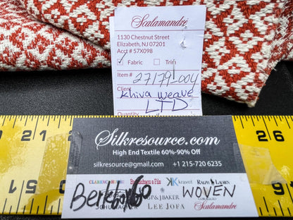 5 Berkbox60 1.5 yard Scalamandre KHIVA WEAVE Poppy Orange Geometric MSRP USD180/y