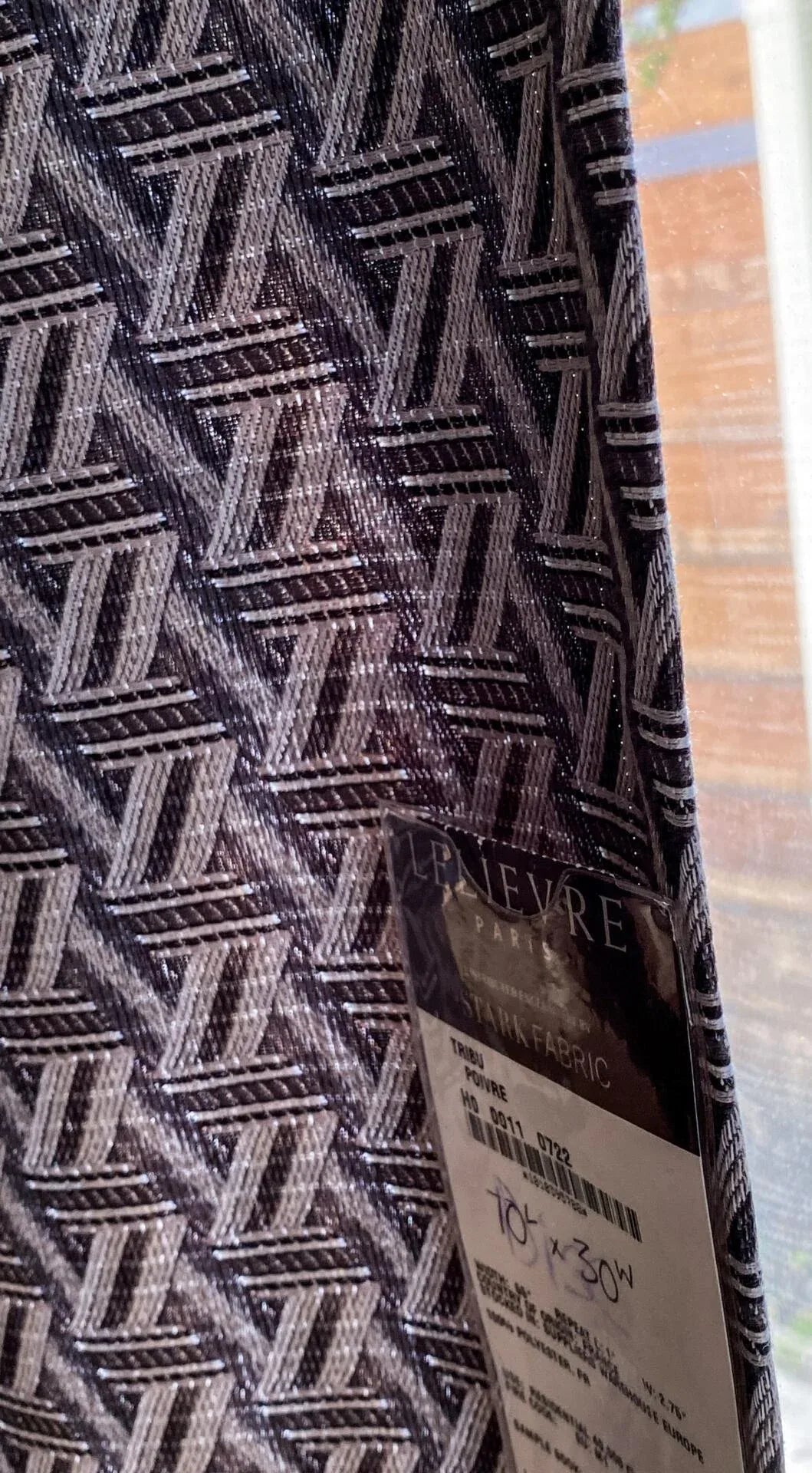 19 Berkbox64 Finished Drapery 29"x1.9yard Scalamandre TRIBU POIVRE Black White Geometric  MSRP USD576/y