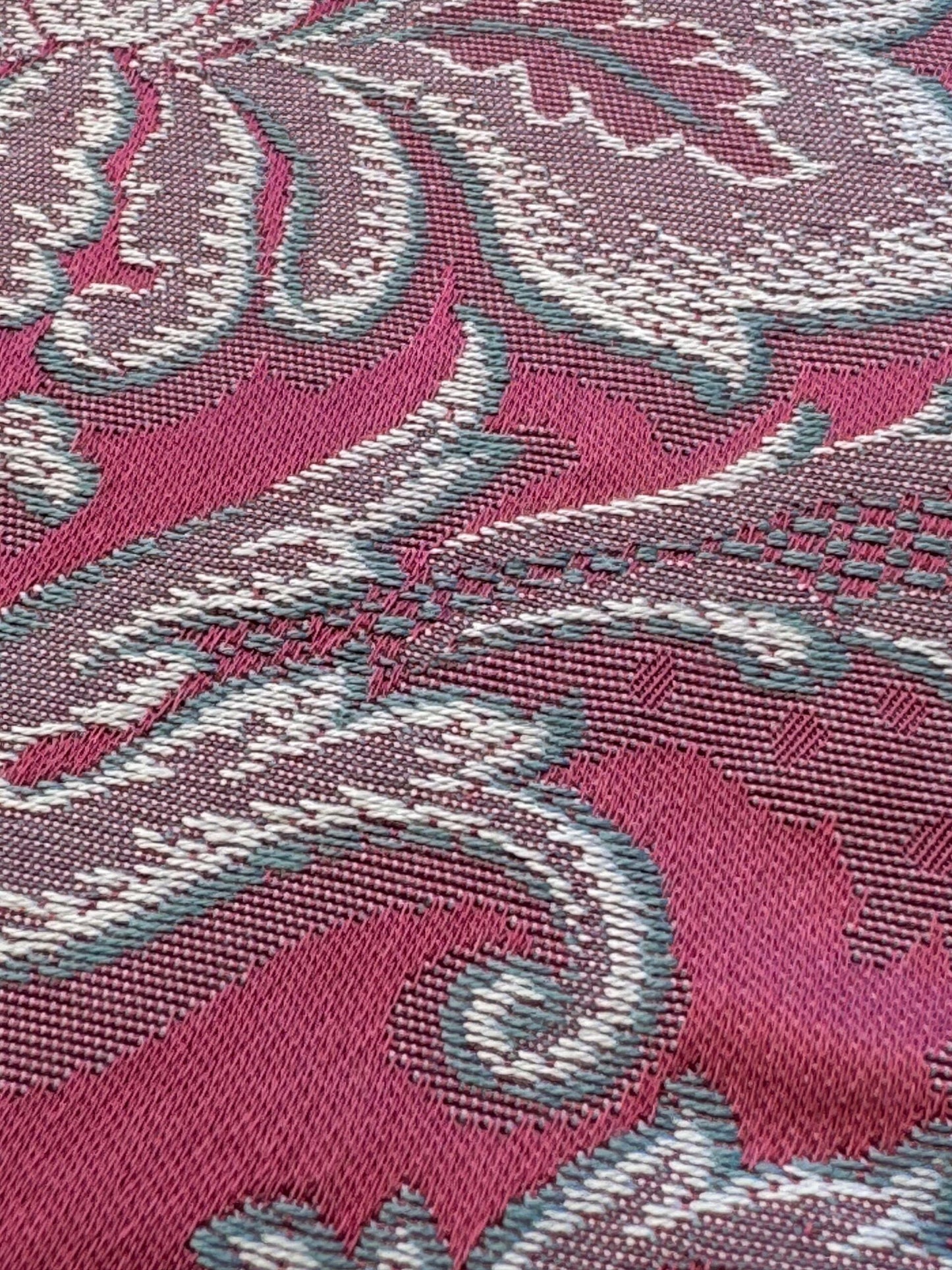 by yard Scalalamndre Red Floral Brocade with Silver Damask Pattern Renaissance Historic