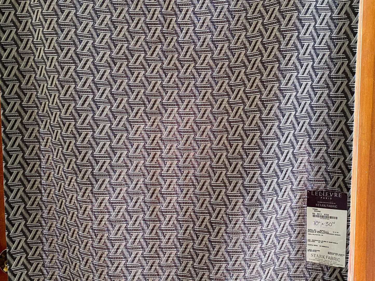 19 Berkbox64 Finished Drapery 29"x1.9yard Scalamandre TRIBU POIVRE Black White Geometric  MSRP USD576/y