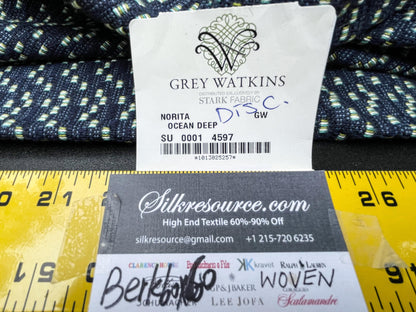 6 Berkbox60 2.4 yard Scalamandre NORITA Ocean Deep Navy Blue Dots MSRP USD144/y