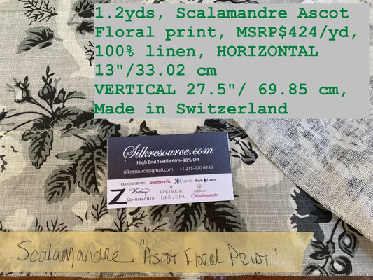 4 Boxz Scalamandre 1.2 Yards Ascot Floral Print  MSRP USD 424/yd