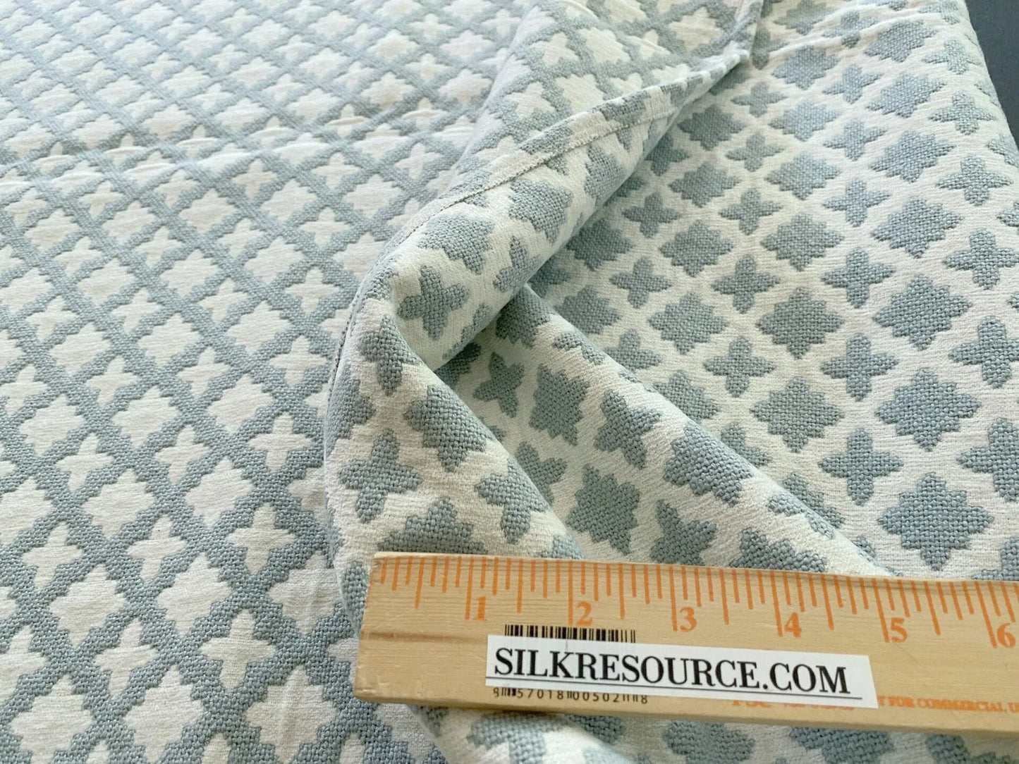 3 Berkbox64 Finished Drapery 2.4yard Scalamandre MARRAKESH WEAVE Sky Light blue and White Geometric  MSRP USD284