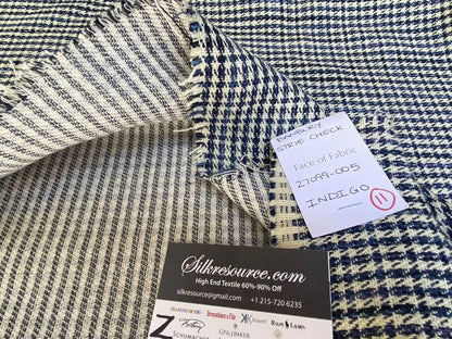 5 Boxz Scalamandre 1.5 Yards Banbury Stripe Check Blue And White