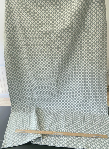 3 Berkbox64 Finished Drapery 2.4yard Scalamandre MARRAKESH WEAVE Sky Light blue and White Geometric  MSRP USD284