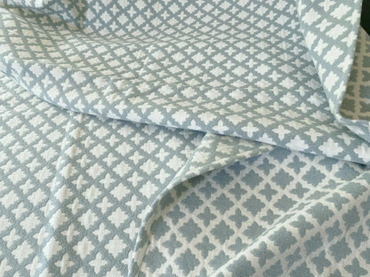 3 Berkbox64 Finished Drapery 2.4yard Scalamandre MARRAKESH WEAVE Sky Light blue and White Geometric  MSRP USD284