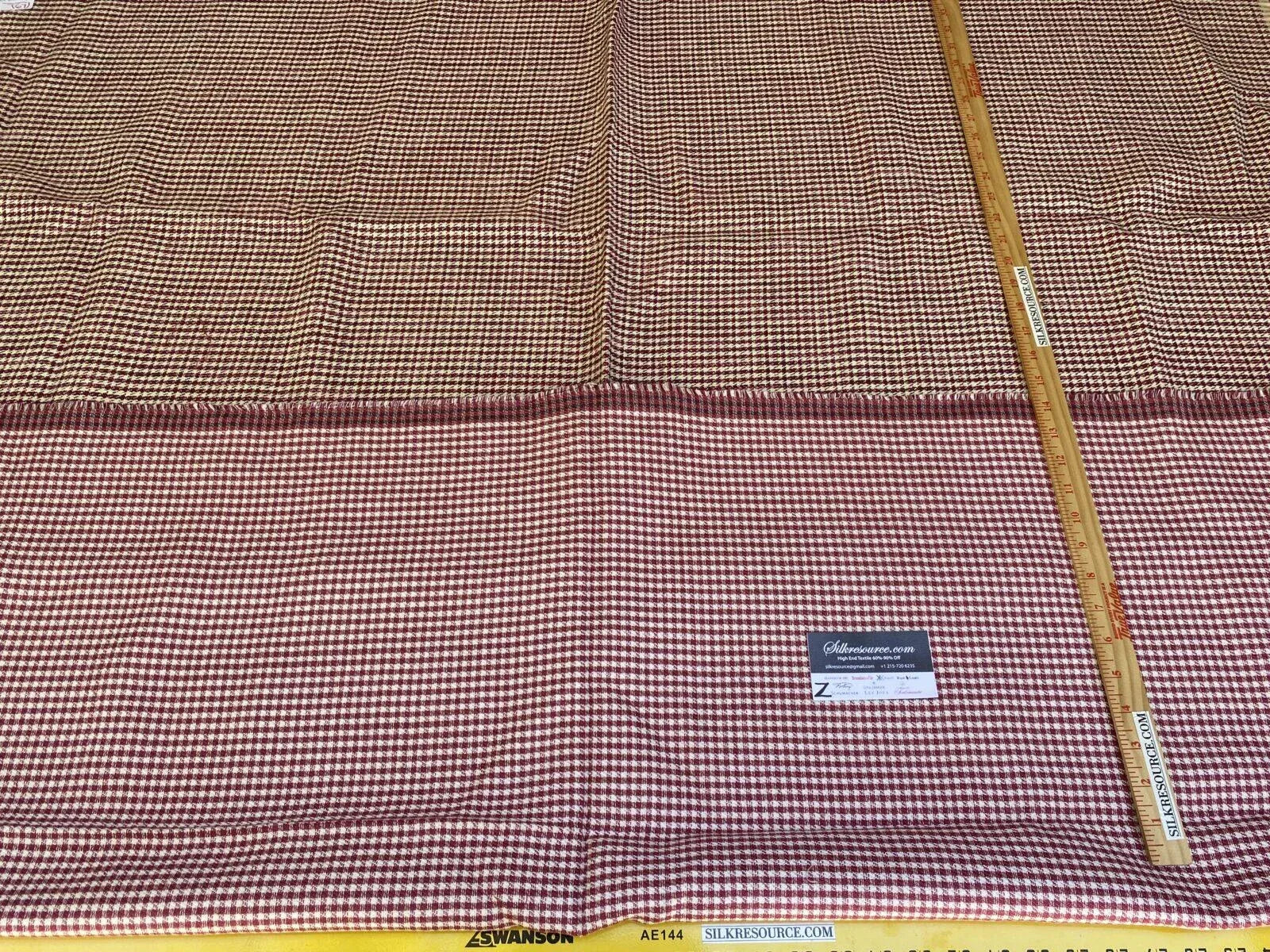 Scalamandre Banbury Strie Check - Red And White