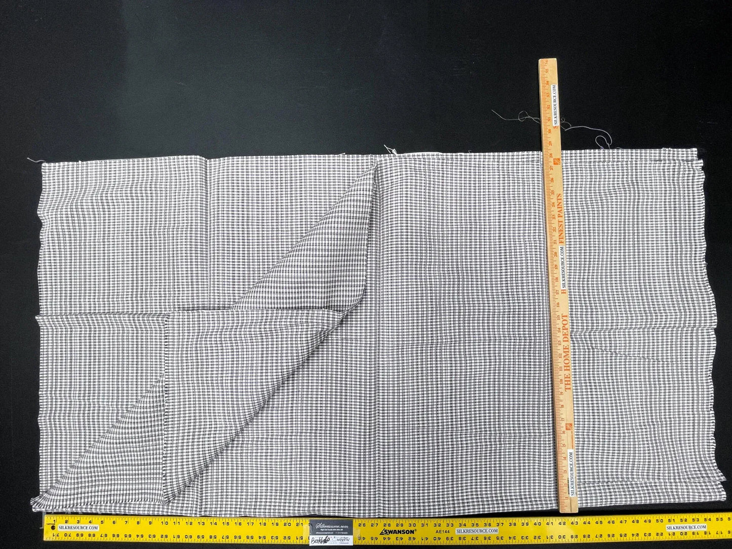 11 Berkbox60 1.6yard Scalamandre MAGPIE Graphite Plaid Check Black MSRP USD214/y