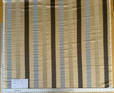 by yard Scalamandre Gilles Stripe Beige Brown Blue Classy Silk Linen Jacquard Heavy Stripe MSRP278/y