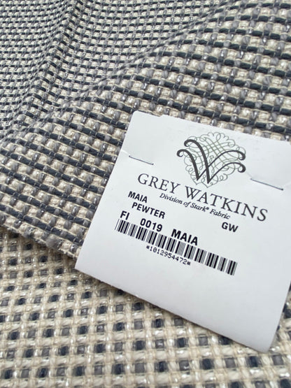 22 Berkbox90 Square Jacquard by Scalamandre  Grey Watkins Maia Pewter Silver Black Chenille MSRP USD 178/yard