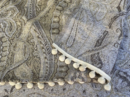14 Boxz Throw Scalamandre Inverness Paisley Wool Blend Throw With Pom-pom! MSRP USD 700+