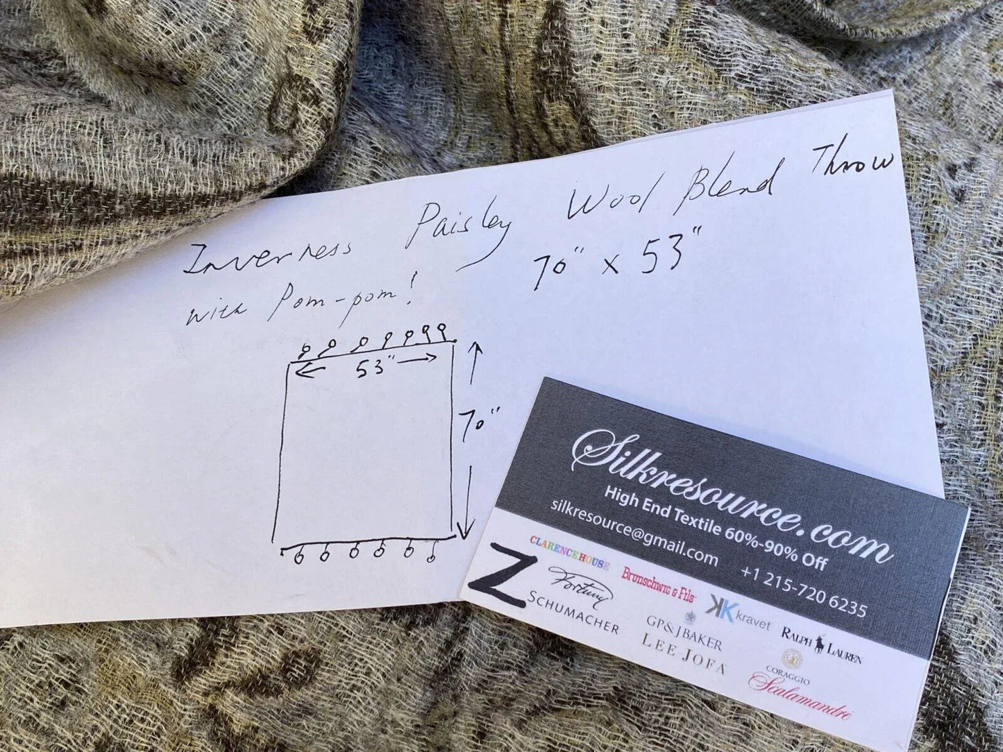 14 Boxz Throw Scalamandre Inverness Paisley Wool Blend Throw With Pom-pom! MSRP USD 700+