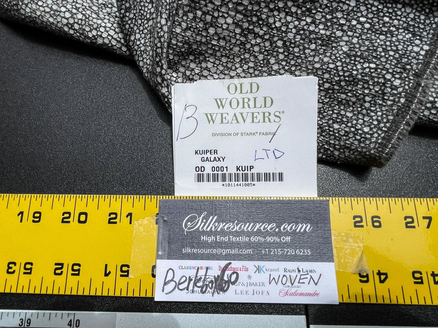 15 Berkbox60 2.4yard Scalamandre KUIPER GALAXY Black MSRP USD310/y
