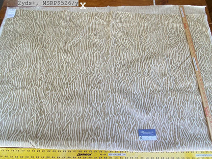 8 Boxx Scalamandre 2 Yards Faux Bois Velvet Sand MSRP USD 480/Y