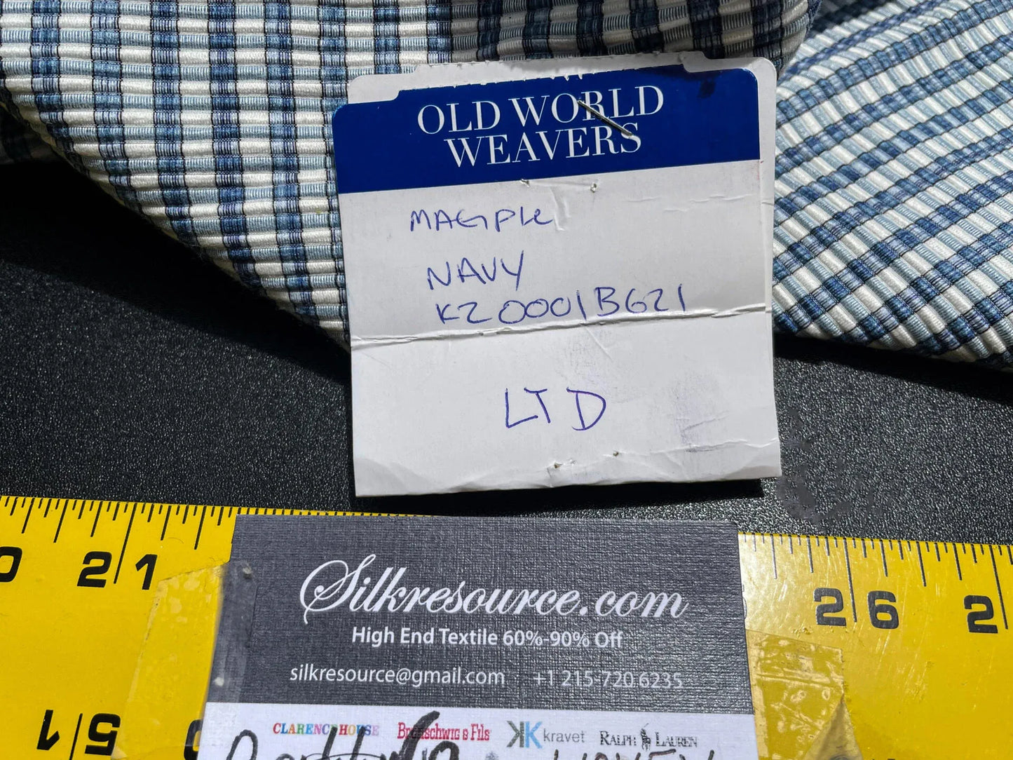 16 Berkbox60 1.5yard  Scalamandre MAGPIE Navy Blue Plaid Check MSRP USD214/y