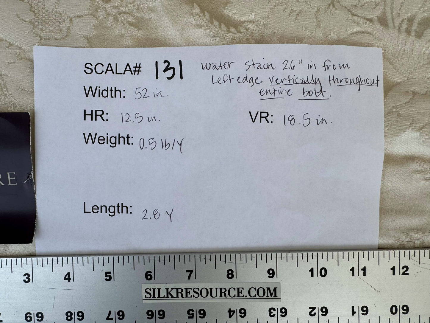 2.8y Scalamandre Leleivre Paris Alicante Damask White Cream Beige Damask Floral Renaissance Historic Viscose MSRP USD604/y